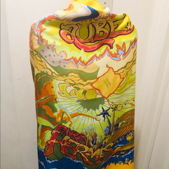 Hermes Scarf . ‘Aube-Libre Comme L'Ange’ . Dawn as Free as Angel. Zoe Pauwels. - Picture 3 of 16